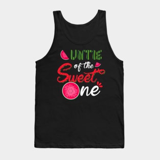 Auntie Of The Sweet One Watermelon First Birthday Family Tank Top